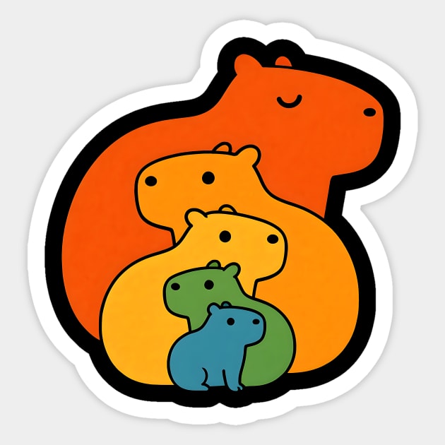 Rainbow capybaras Sticker by SKIBITEES 